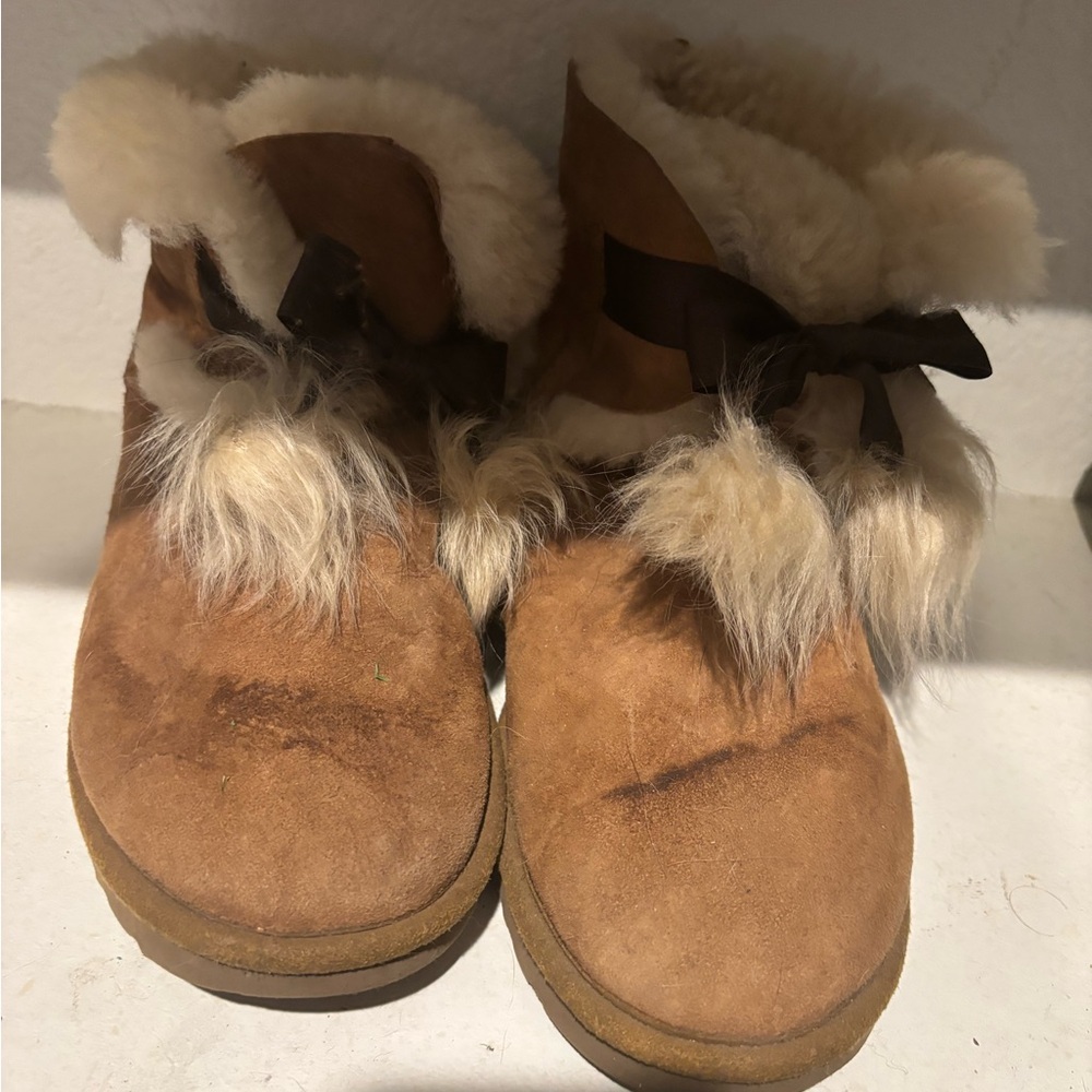 UGG Tan and Cream Shearling Boots